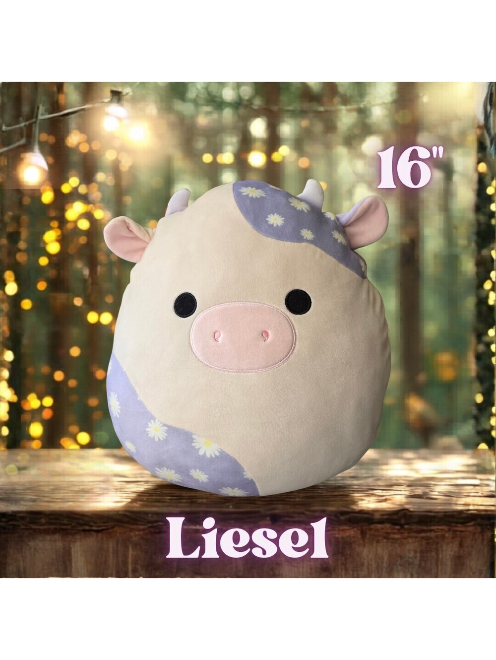 EUC Squishmallows Liesel the Spring Cow 16"